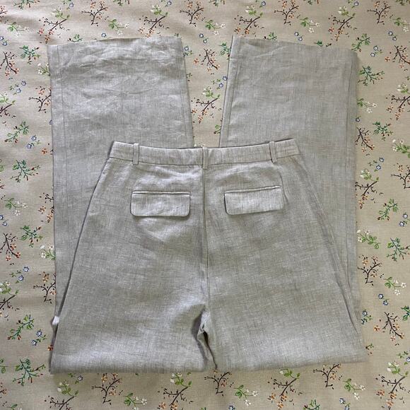 J. Crew Linen Essential Wide Leg Pant Flax Natural Size 2 Trouser Career Preppy - Picture 6 of 10